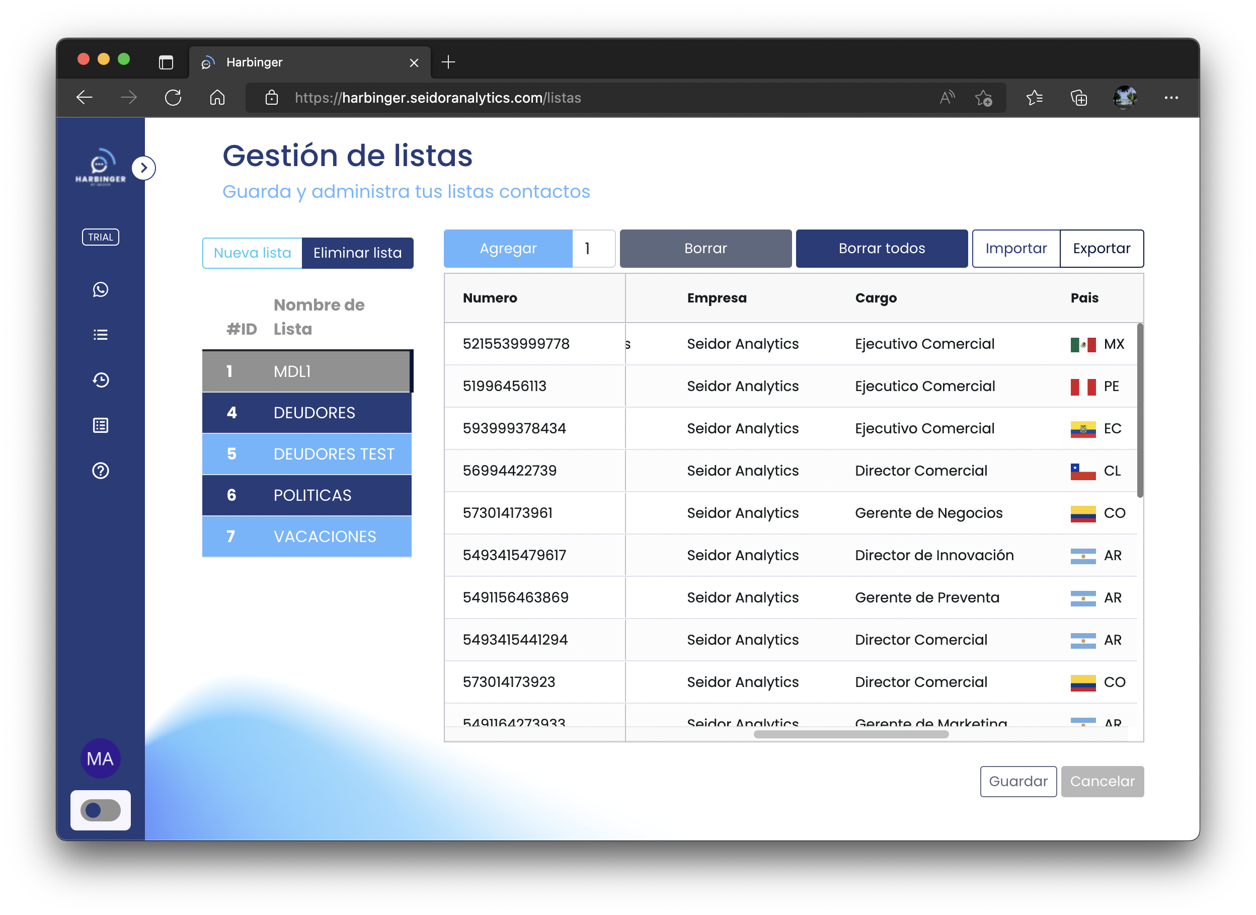 Gestion de listas